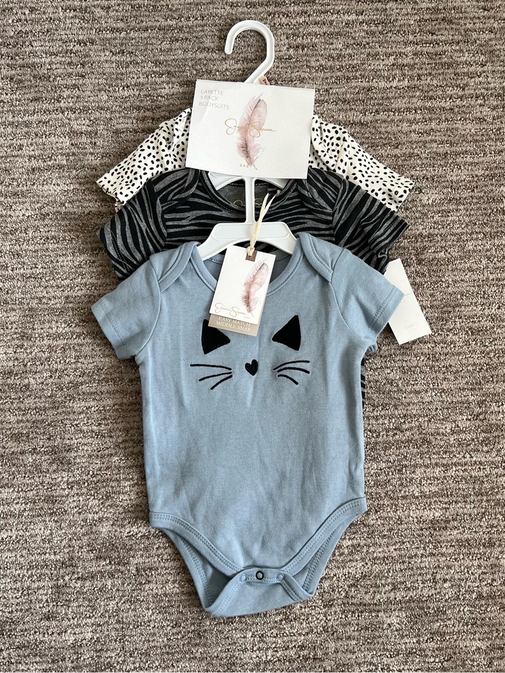 NWT Jessica Simpson Girls Bodysuit 3 Pack Size 6/9 Months
